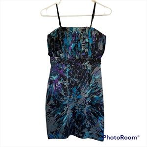 BCBGeneration Strapless Ruffle Cocktail Mini Dress Teal Size 0